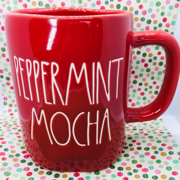 Rae Dunn Peppermint Mocha Glossy Red Mug - Picture 6 of 6